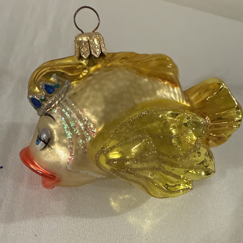 Kurt Adler Vintage Kissy Fish Blown Glass Christmas Tree Ornament Poland