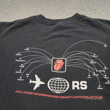 Vintage Rolling Stones Shirt Mens Large Black Bridges To Babylon World Tour 1997