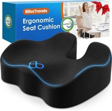 BlissTrends Seat Cushion,Thick Memory Foam Cushions for Office Chair, Car Seat,