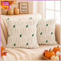 Kissenbezug 50X50Cm Herbst Dekokissen Beige KüRbisse FüR Sofa 2 StüCk
