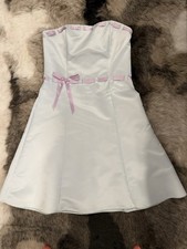 New Jessica McClintock Gunne Sax Light Blue green Strapless satin dress 11 12