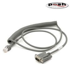 NEW Zebra RS232 Coiled Scanner Cable 9ft Nixdorf Beetle 5V CBA-R09-C09ZAR OEM