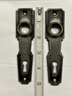 Vintage 5” Metal DoorKnob Backplate Pair Art Deco Design LQQK — photo 2