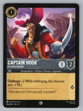 CAPTAIN HOOK - FORCEFUL DUELIST 186/204 C LORCANA NM 8 SAVARESE