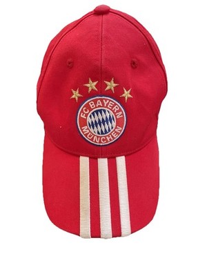 Adidas FC Bayern Munich Hat Cap Red 4 Star Soccer Football Strapback OSFA EUC