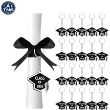 20 Pieces Graduation Keychains Class of 2026 Rubber Cap  Tassel Key Rings Gifts