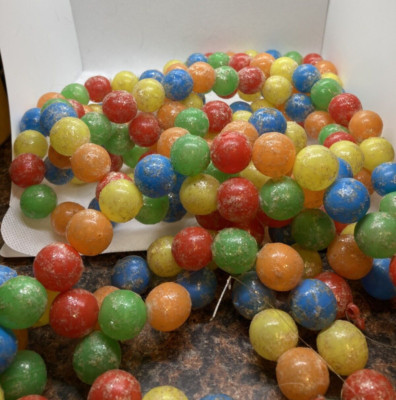 Vintage Sugar-Coated Blow Mold Gum Ball Garland  2 - 3 foot strands