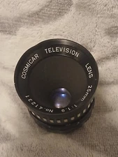 Cosmicar Television Lens 25mm f/1.9 #41231 For TV Movie Camera Japan