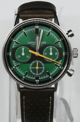 J53 Lucky BRAND Chronograph Fairfax Brown Perforated Leather Strap