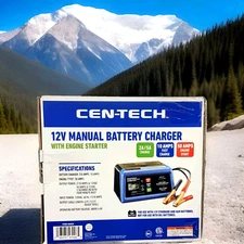 CEN-TECH 2/10/50 Amp, 12V Manual Charger with Engine Start
