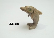 magnifique dauphin en pierre ,miniature, figurine, steatite, dolfijn Gtp13-07