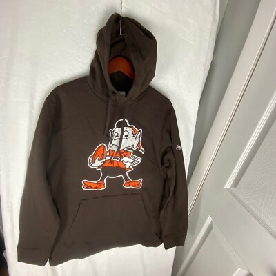 Nike Cleveland Browns Brownie Elf Retro Brown Antiqua Hoodie Size Medium