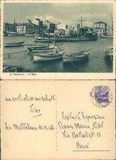 LA MADDALENA BELLA IMMAGINE DEL MOLO CON BARCHE E NAVE ALL'ORMEGGIO-N.60298