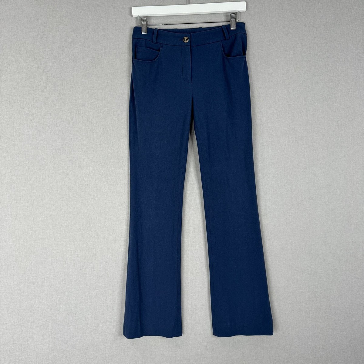 Peserico Sign Womens Pants 40 Blue Bootcut Office Trouser Comfy 