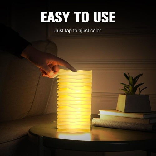 Luce Notturna LED RGB 17CM USB Ricaricabile Batteria Telecomando 12 Colori Scrivania - Foto 6 di 15