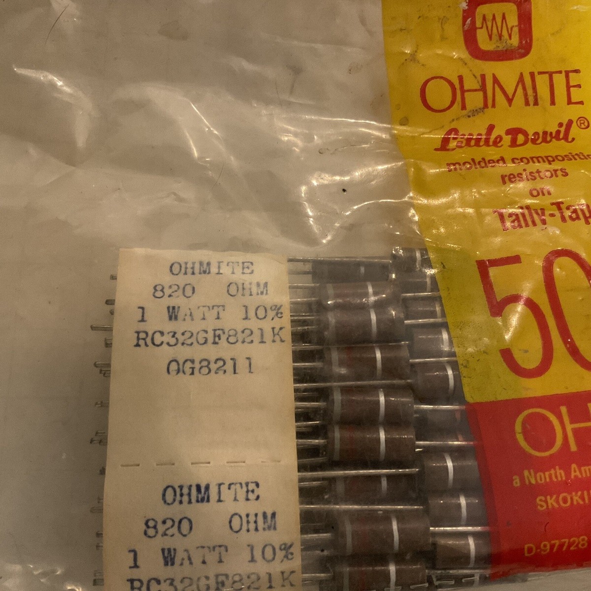 NOS (Lot of 500) Ohmite Little Devil Carbon Comp Resistors 1