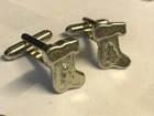 Xmas Stocking TG201   English Pewter Cufflinks Handmade in Sheffield