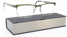 Lindberg Glasses Frame 9815 52-18 135 10 Square Strip Titanium Olive Pattern