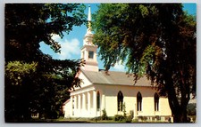 Postcard Vintage VT Castleton Federated Church Chrome ~9870