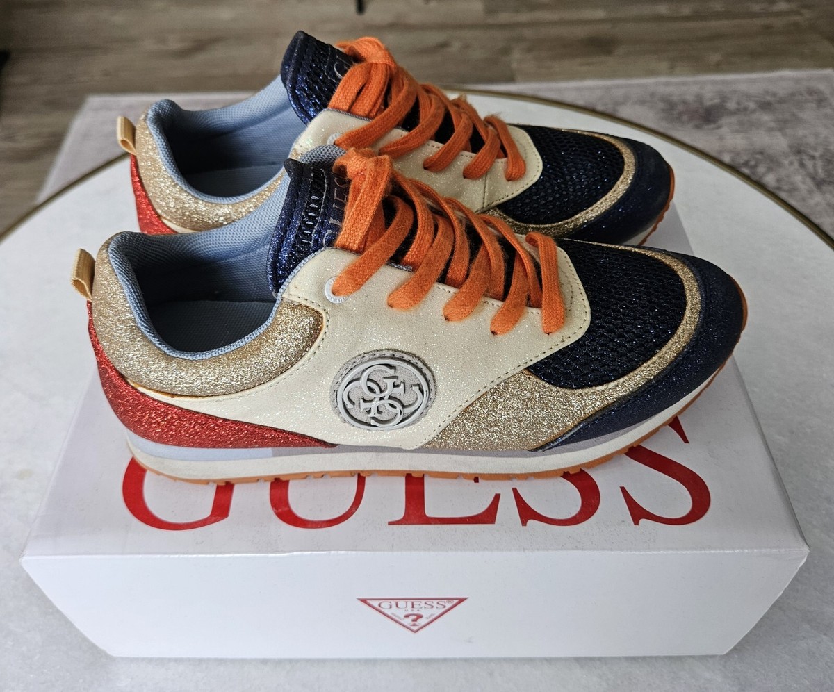 Guess Women's Sneakers, Sparkling Blue/Gold/Beige/Red, EUR 39/UK