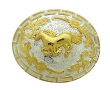 Horse Belt Buckle Men Women Western Cowboy Cowgirl Rodeo Black Metal Aztec Style