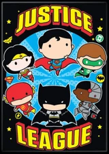 JUSTICE LEAGUE CHIBI D.C MAGNET 2.5” X 3.5” NEW