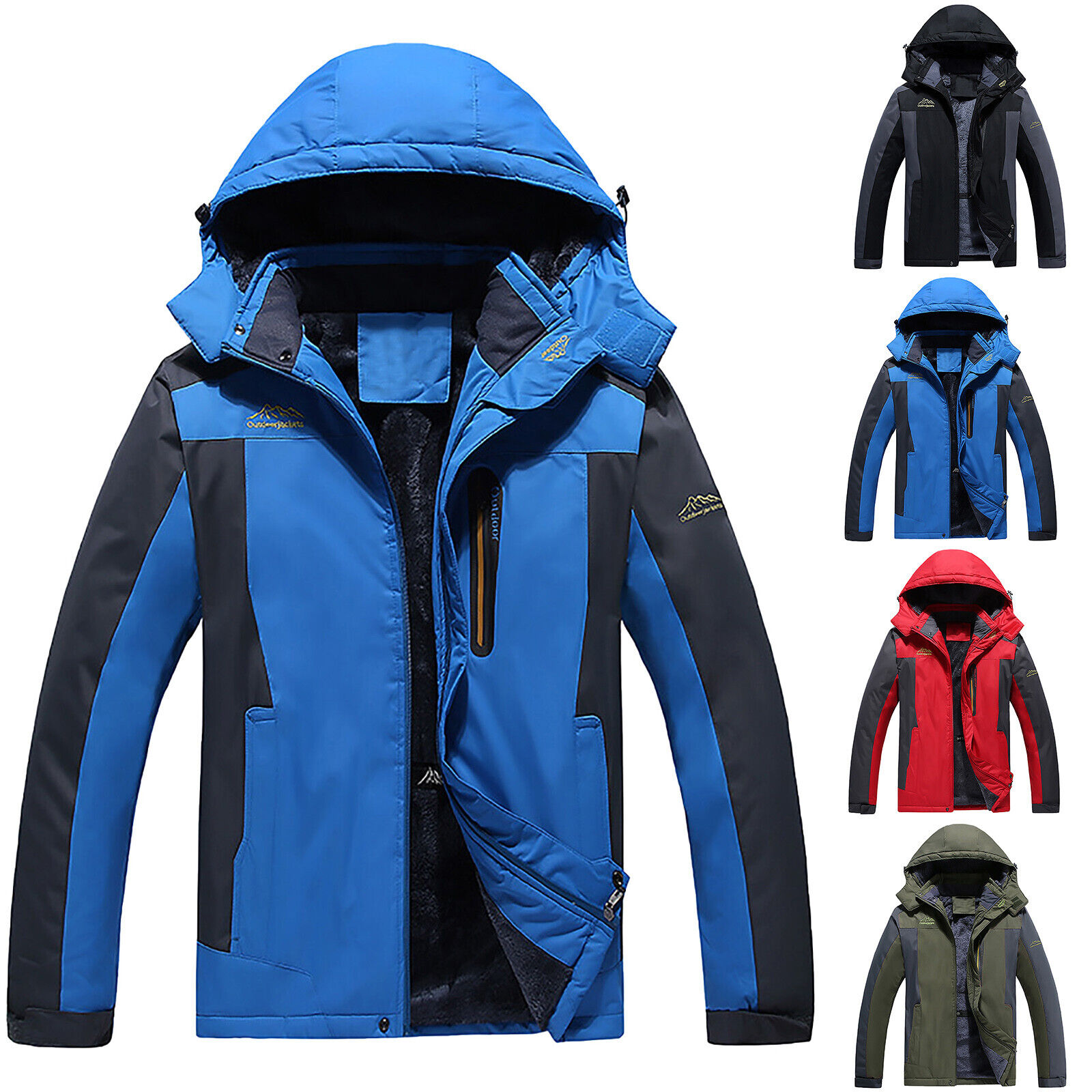 Waist Coats for Men Men's Plus Size Winter Coat Ski Snow Jacket Warm Wool Jacket
