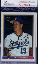 Jeff Conine 1990 Bowman Rookie Jsa Coa Hand Signed Authentic Autograph