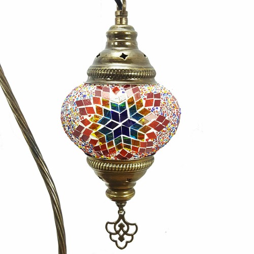 Moroccan Turkish Mosaic Lamp Colourful Glass Handmade Table Desk Light FREE BULB - Picture 68 of 436