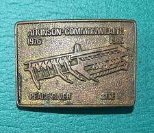 Vtg Atkinson Commonwealth Peace River Site I Brass Belt Buckle, 1976-1980, RARE