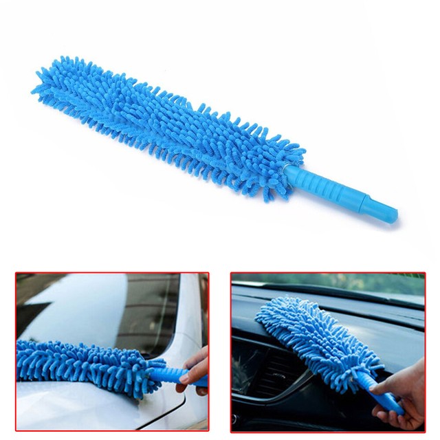 1× Soft Long Flexible Microfiber Cleaning Brush Car Wash Tool Wheel Cleaner Blue eBay