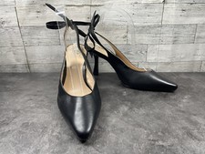 Vince Camuto Heels Women 8.5 M Kartlie Shoes Black Leather Back Tie Dress Pumps