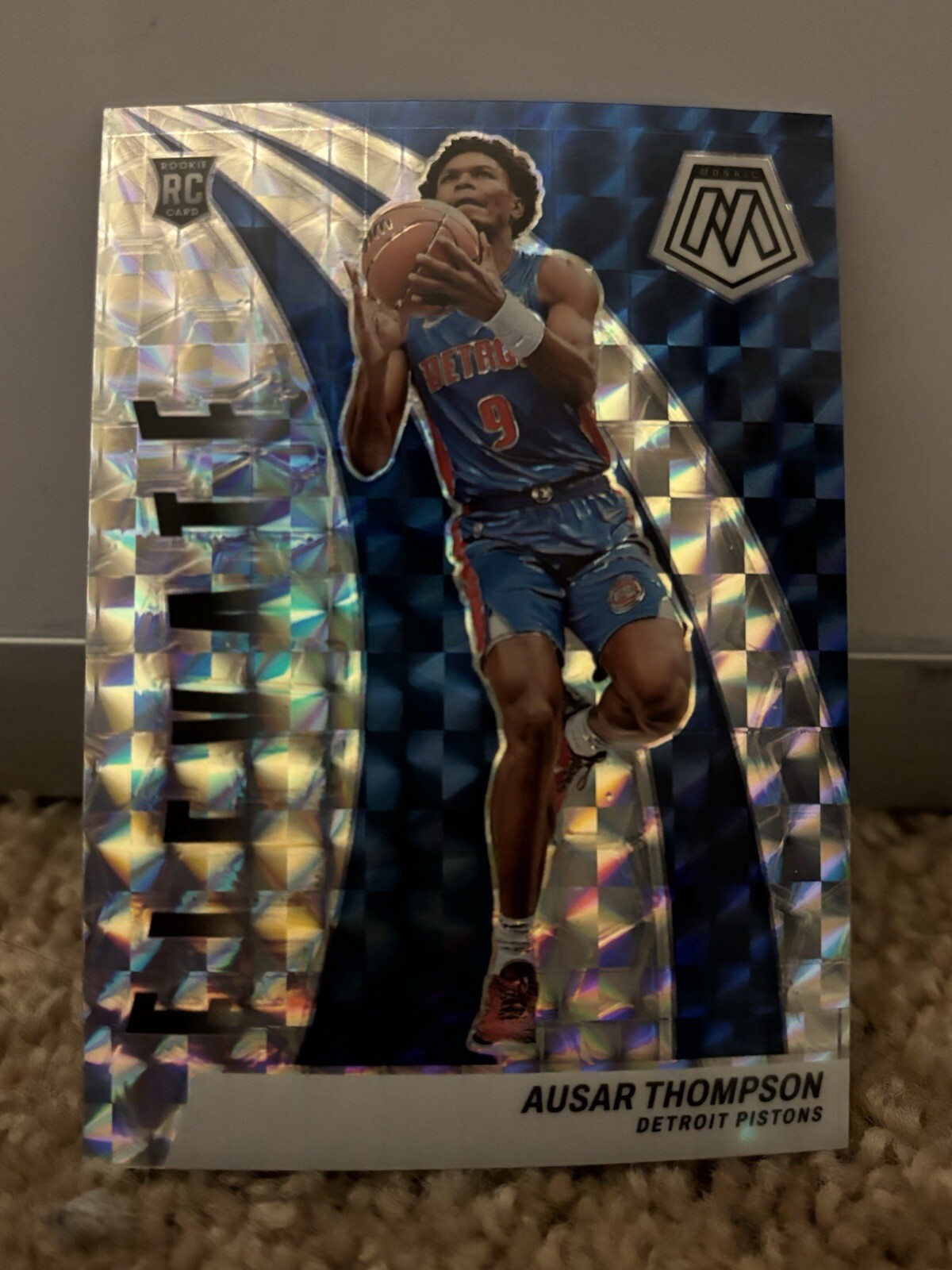 AUSAR THOMPSON 2023-24 Panini Mosaic Silver Mosaic Prizm Elevate RC #10 Pistons