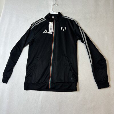 ADIDAS Footbal/Soccer Lionel MESSI Black Full Zip Track JACKET Mens MEDIUM NEW