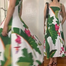 Farm rio spaghetti strap floral print midi dress