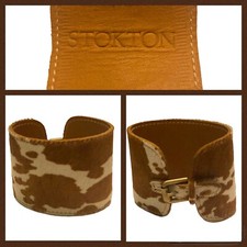 Stokton Pulsera de Cuero de Caballo unisex 20 x 5,5 cm Hebilla Hombre Mujer