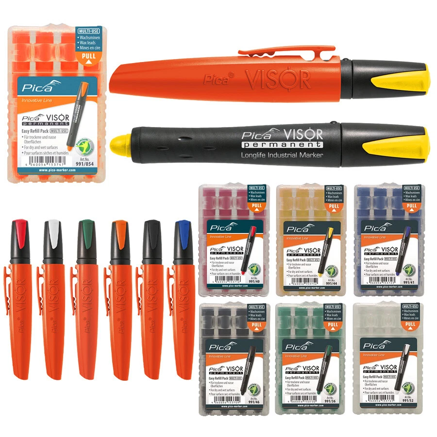 Pica VISOR Permanent Marker Industriemarker Markierstift Nachfüllset Set