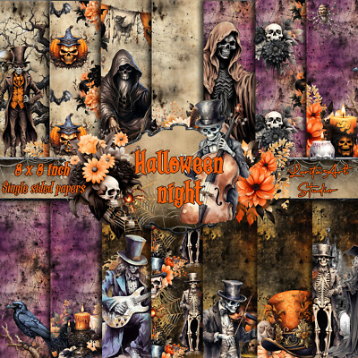 Halloween Nacht Papier Blöcke, Halloween Scrapbook Papier, Scrapbook Bastelpapier