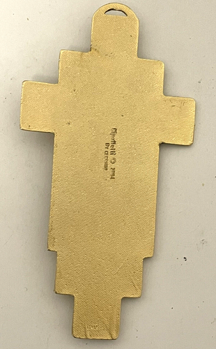 5" Gold Cross Crucifix Cipolletti by Cecchini Italy 2004 Christian art detail - Picture 5 of 6