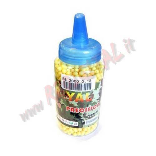 PALLINI con BIBERON ROYAL BB 2000 Pezzi 0.12 Gr BIANCHI 6mm SOFTAIR PRECISION - Picture 2 of 2
