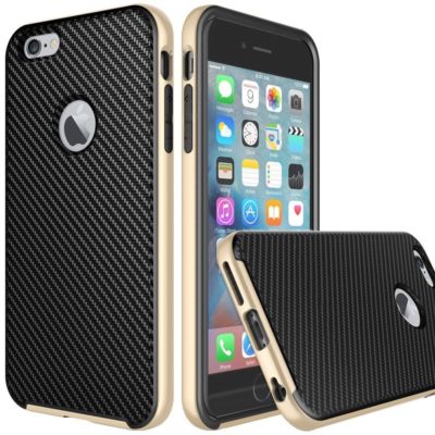 iVAPO iPhone 6s Plus Premium PU Leather Cell Phone Case, Carbon Fiber Black   s