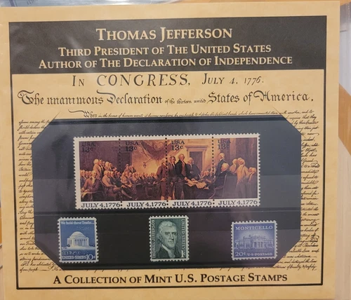 Collection of 5 Mint US Stamps Thomas Jefferson Third President of the US