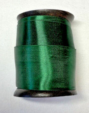Martha Stewart GREEN SATIN Ribbon 10 Yards On WOODEN Spool 2 INCHES NWT