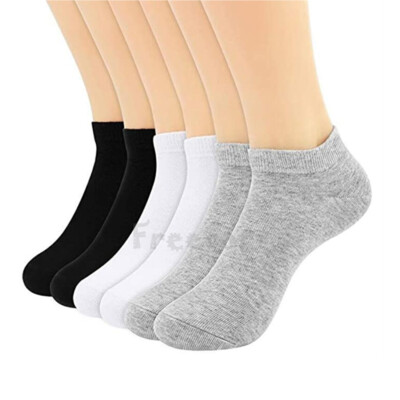 #ad Lot 12 Pairs Mens Womens Ankle Athletic Socks Cotton Low Cut Casual Size 5 11 US $3.18