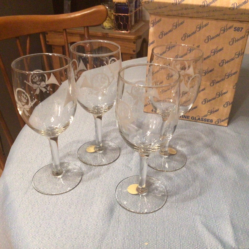 Vintage French Horn Princess House Crystal Wine Glasses eBay