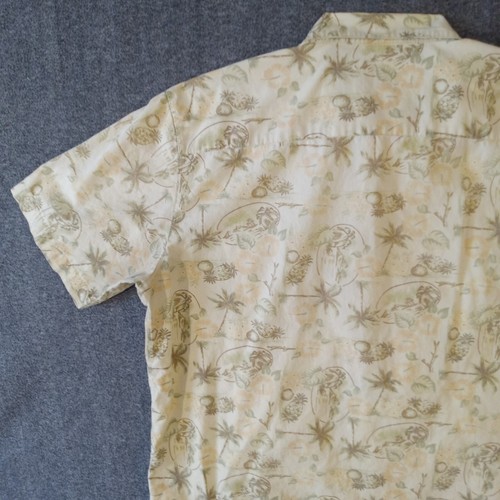 Traders Bay Shirt Mens XL Short Sleeve Button Front Palms Pineapples Cotton - Picture 10 of 14