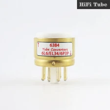 One Gold plated 6384 (TO) 6L6 EL34 6P3P Vacuum tube convert socket