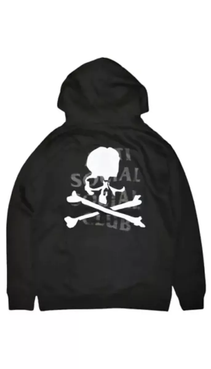 ANTI SOCIAL CLUB x MASTERMIND JAPAN Black Cotton SKULL HOODIE