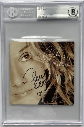 Celine Dion Signed All The Way CD Cover BAS Encapsulated Autograph COA