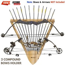 Compound Bow Rack Arrow Wall Mounting Storage Holder Rustic Look Cabin Display